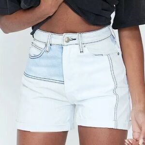 Princess Polly Dani Patchwork Denim High Waisted Jean Shorts – Size 4